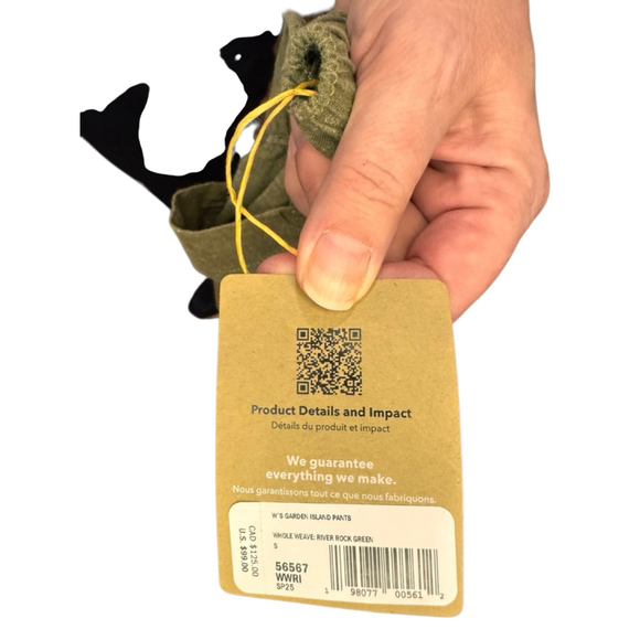 Women's Patagonia Green Garden Island wide Leg Pants S a44 - Picture 5 of 5